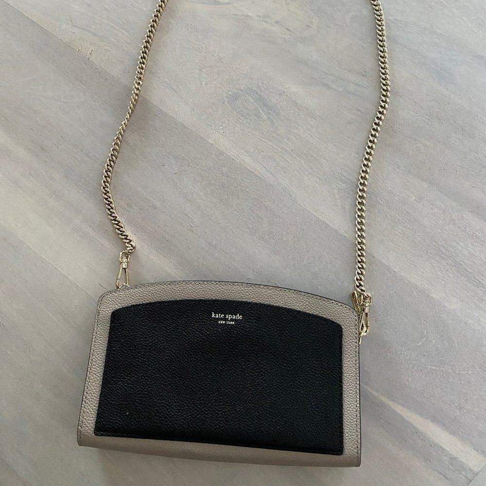 Kate Spade New York margaux small convertible crossbody bag in black/warm taupe